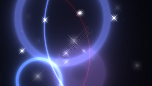 蓝色发光圆环Bokeh和恒星背景的多彩圆环插图背景