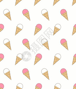 无缝模式包括冰淇淋粉色矢量eps10插图图片