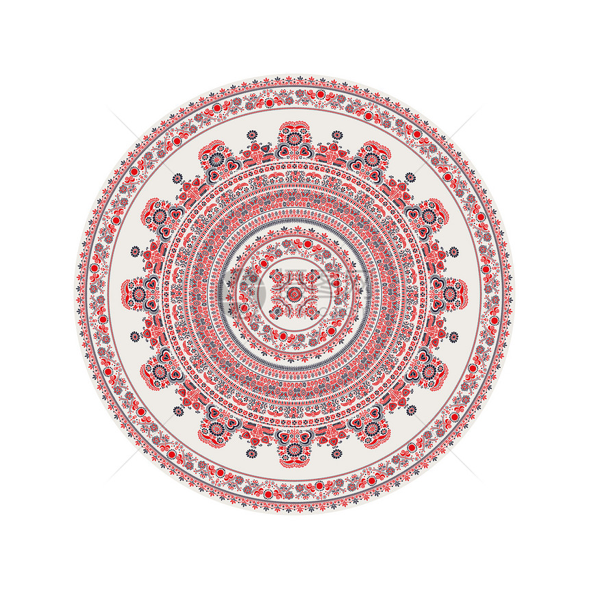 传统的匈牙利圆形装饰元素孤立的白背景矢量图片