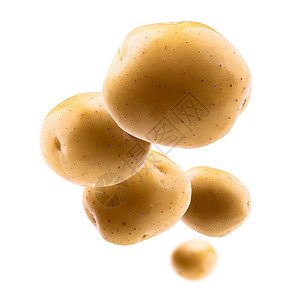 金马铃薯在白色背景上飘黄马铃薯在白色背景上飘图片