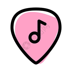 粉色音乐播放列表中的吉他歌曲矢量设计元素图片
