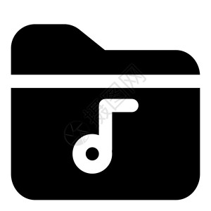 黑色存储在文件夹中的音乐文件矢量设计元素图片