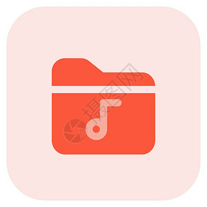 红色存储在文件夹中的音乐文件矢量设计元素图片