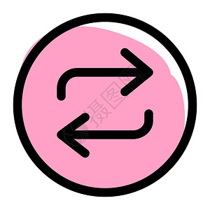 粉色向右箭头粉色圆圈循环播放音乐矢量设计图标插画