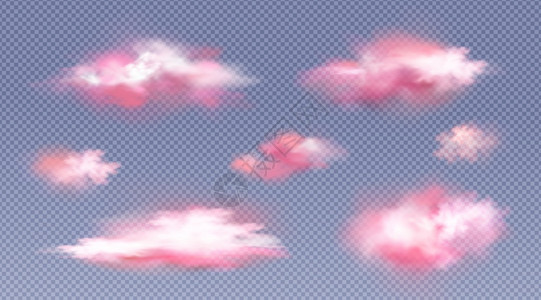 粉色云层矢量设计模板图片