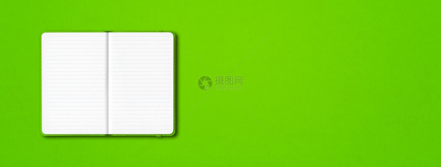 绿开线笔记本模型在多彩背景上隔离水平横幅绿色开线笔记本在多彩背景上隔离水平横幅图片