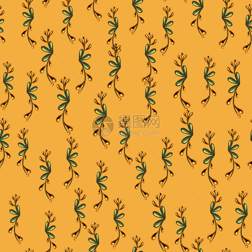 无缝的抽象图案带有小花环绕糊橙色背景设计用于织物纺品印刷包装封面矢量说明无缝的抽象图案带小花环绕的无缝抽象图案糊橙色背景图片