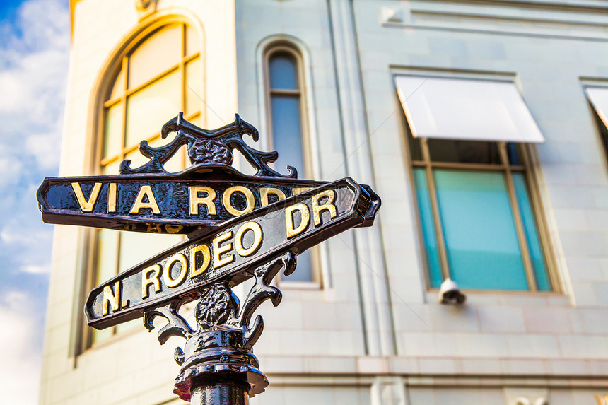 加州洛杉矶著名的罗德奥车道购物奢侈和时尚的街道图片