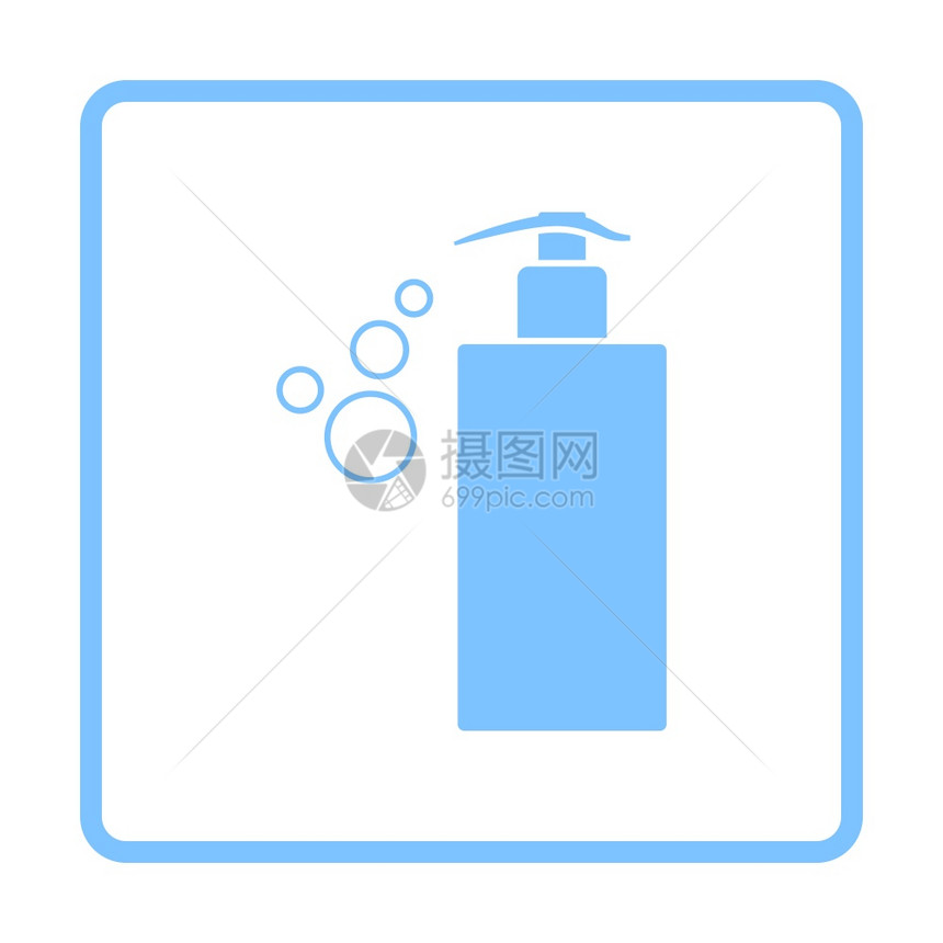 液体肥皂图标的开发师蓝框架设计矢量说明图片