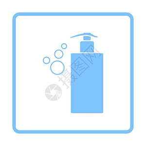 液体肥皂图标的开发师蓝框架设计矢量说明图片