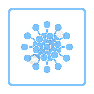 病菌图标新冠分子图标蓝框架设计矢量说明背景