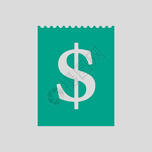 钞票线性图标美元日历图标灰色背景上的绿矢量说明背景