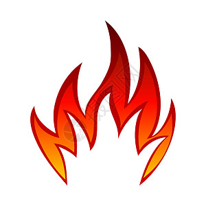 火的标志火焰元素红黄颜色设计矢量说明背景