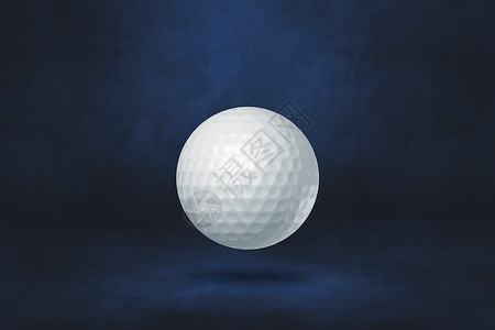 3D插图D白色高尔夫球黑蓝工作室背景图片