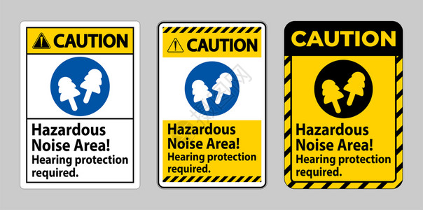 育空地区危险噪音区域需要的听力保护插画