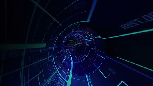 通过虚拟数字高科技隧道旅行背景图片