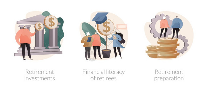退休者预算计划抽象概念矢量说明集退休投资人员财务知识普及养恤金准备收入控制银行存款抽象隐喻退休者预算计划抽象概念矢量说明集背景图片
