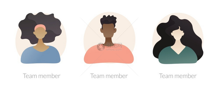 用户个人概况不露面字符集深肤色雇员多文化公司工人肖像小组成员阿凡达比喻矢量孤立概念比喻图网站要素矢量概念比喻图片