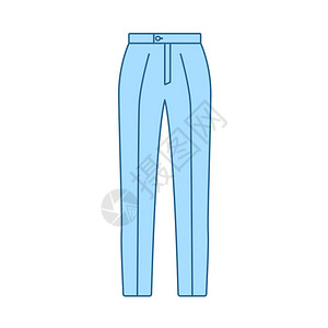商业拖鞋图标薄线有蓝色填充设计矢量说明图片