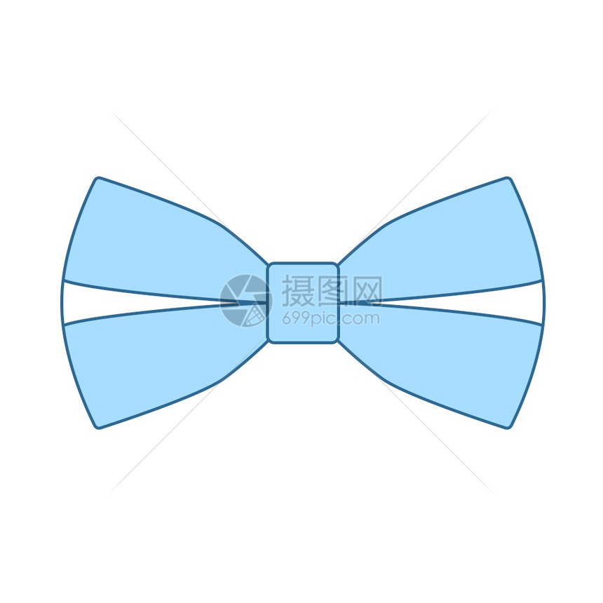 商业蝴蝶铁条图标薄线和蓝色填充设计矢量说明图片