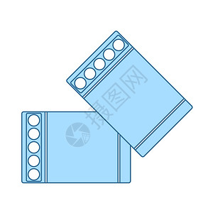 商务卡链接图标蓝色填充设计可编辑的细线矢量说明图片