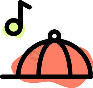 橙色儿童帽和音乐符号图片