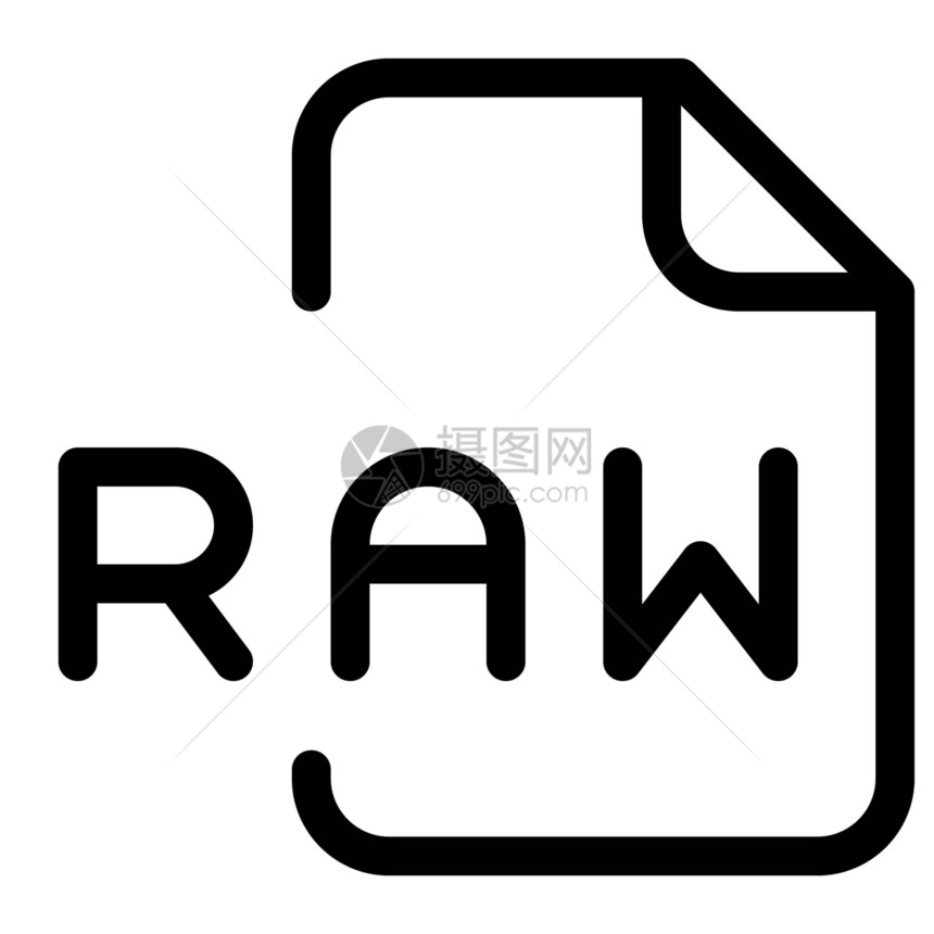 RAW用于以原始形式存储未压缩音频的文件格式图片