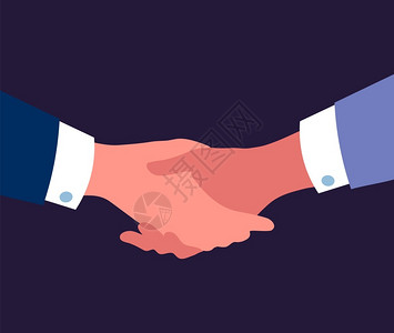 伙伴关系商业概念卡通人手握男子势势或缔结协定与谈判伙伴手握图片