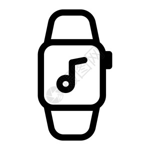 屏幕上带有音乐播放控器的Smartwatch图片