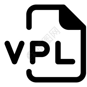 VPL文件格式黑色矢量图标图片