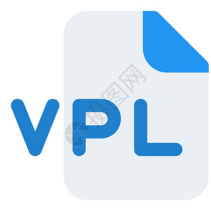 VPL文件格式蓝色矢量图标图片