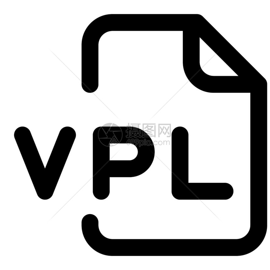 VPL文件格式黑色矢量图标图片