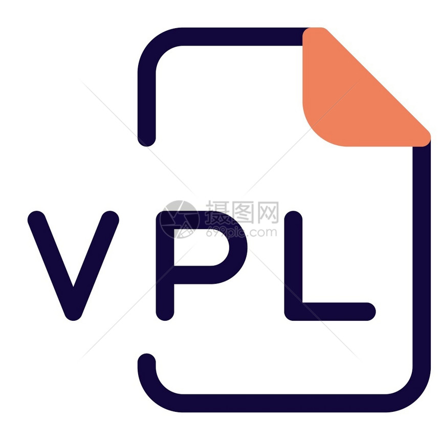 VPL文件格式黑色矢量图标图片