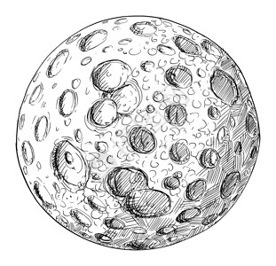 手绘月球卡通矢量插画背景图片