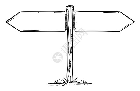 空木制道路交通箭头符号选择左方向或右手绘和插图空木制方向符号左箭头和右手画说明插画