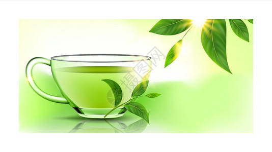 天然茶叶创意广告矢量设计背景图片