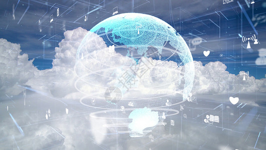 显示全球连接和国际商业网络数字概念的连接天空云上连接现代化网络图片