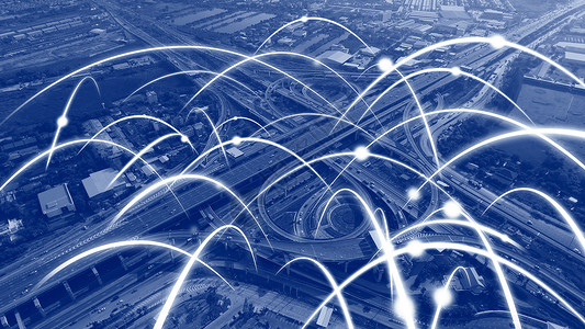 未来5G智能无线数字城市和社会媒体联网系统的概念图片