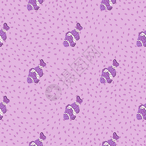 紫色小丑鱼矢量背景图图片