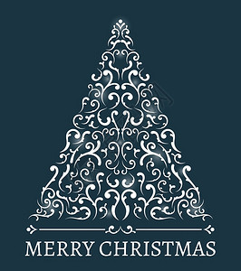 圣诞卡上面有黑色背景的薄荷树矢量eps10插图圣诞树图片