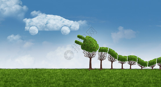 企业风控绿色电动汽车想法和EV或可再生车辆态能源用植物和树叶来拯救环境这些植物和树叶形成作为替代天然燃料作为清洁空气的替代天然燃料并配有背景