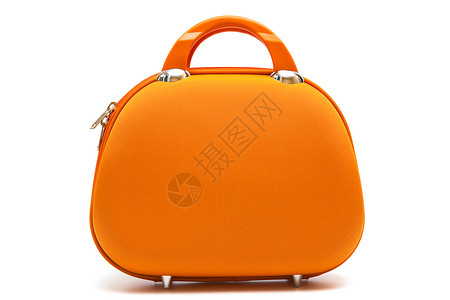 白色背景上的橙大手袋背景图片