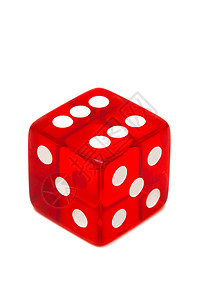 透明骰子素材白色背景上透明的红色骰子背景