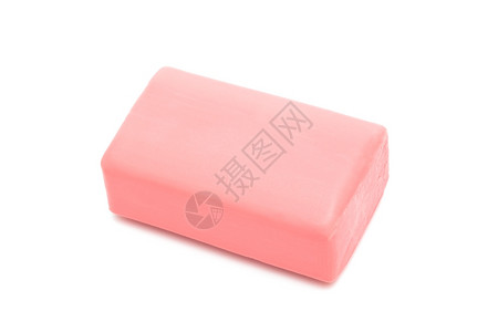 白色背景上的粉红肥皂片背景图片