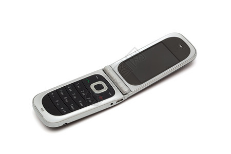 白色背景的现代移动电话图片