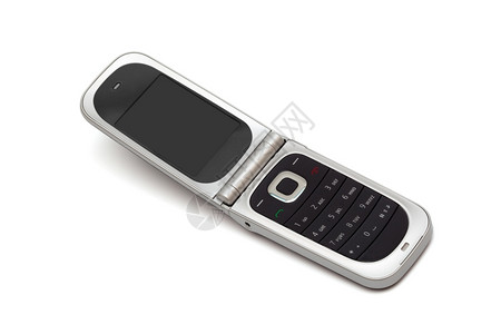 白色背景的现代移动电话图片