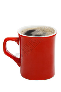 白色背景的咖啡红杯高清图片