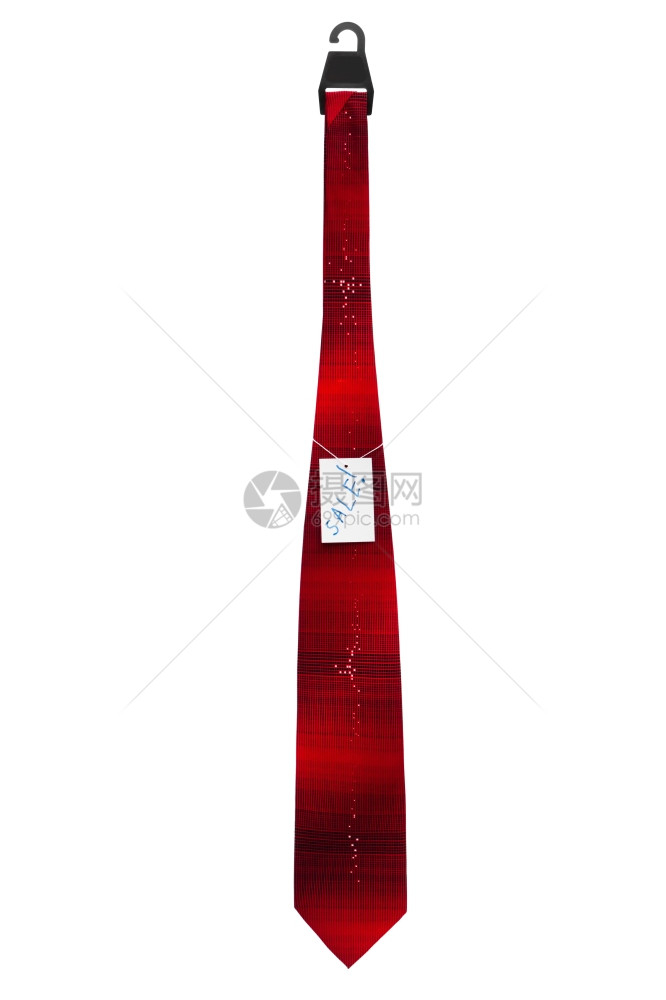 白色背景的红条纹领带图片