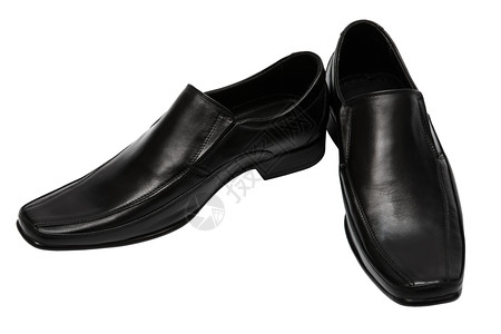 白色背景的黑低底鞋高清图片