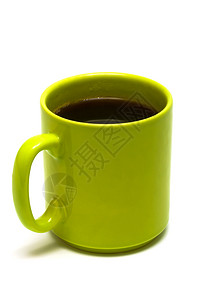 白色背景的咖啡绿杯图片